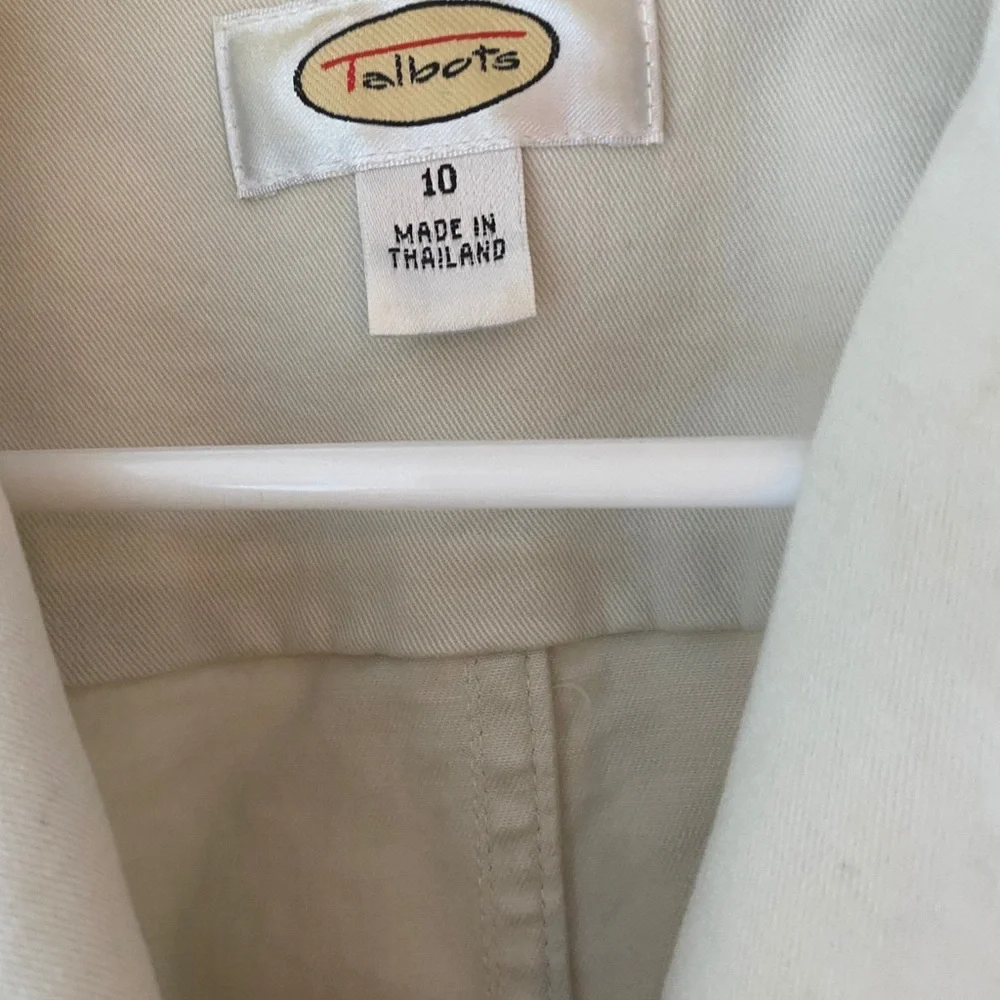 Talbots Light Tan Utility Jacket with Belt NWOT - Picture 5 of 7